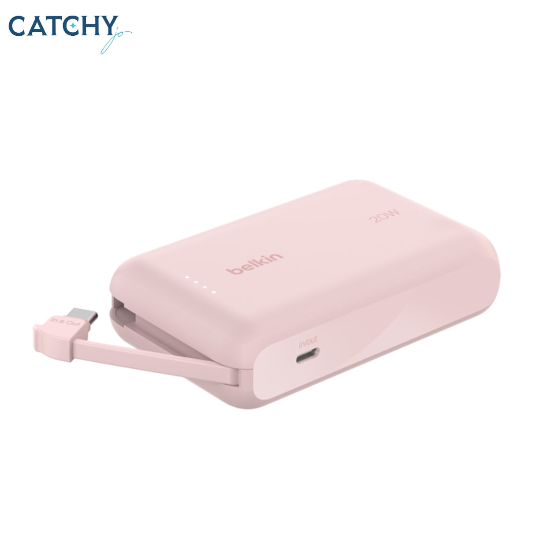BELKIN BoostCharge Power Bank With USB-C Cable (10000mAh) | Black | White | Pink | Blue BELKIN BoostCharge Power Bank With USB-C Cable (10000mAh) | Black | White | Pink | Blue