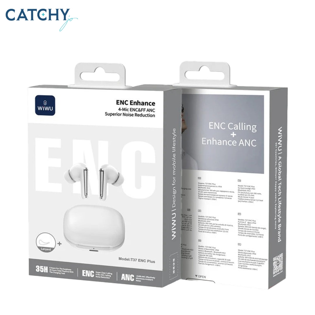WiWU T37 ENC Plus Bluetooth Noise Cancellation Earbuds