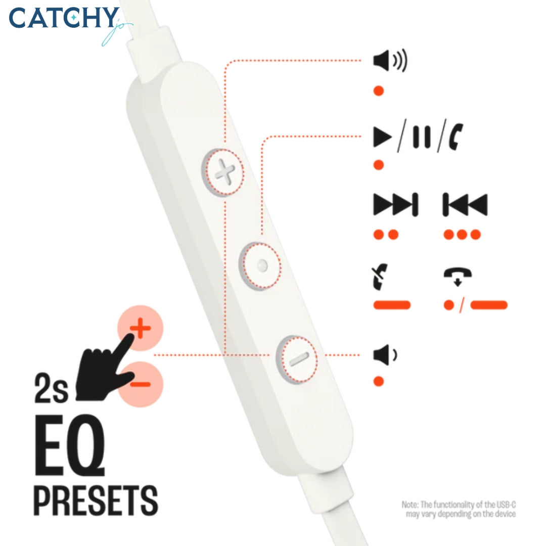 JBL T305C-BU Type-C Ear Earphones