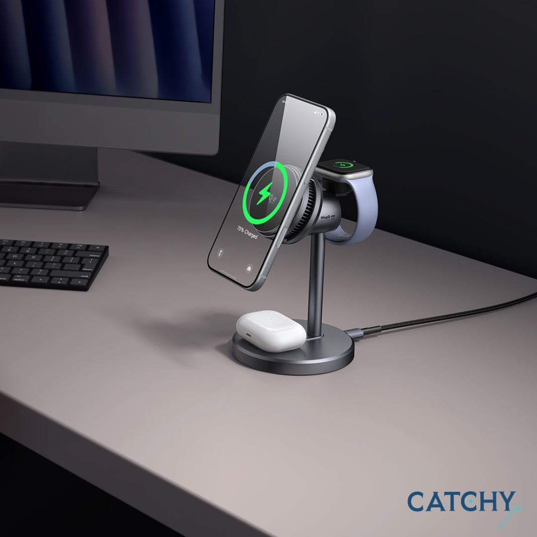 MCDODO Qi2.2 3-in-1 TEC-Cooled Wireless Charging Station (25W)