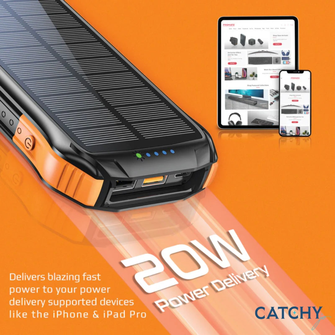PROMATE Solar Power Bank Rugged EcoLight (10000mAh)