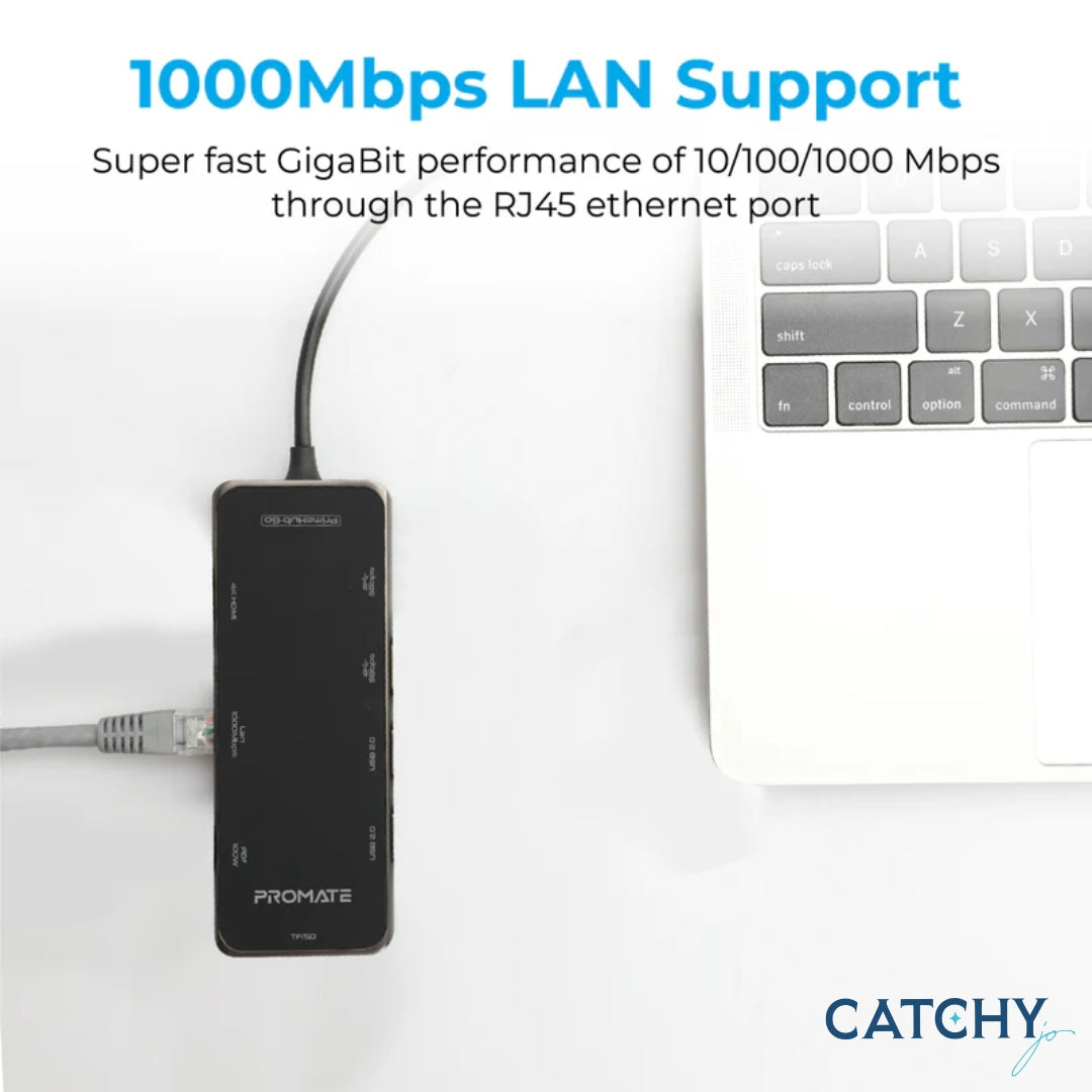 PROMATE PrimeHub-Go Compact Multiport USB-C Hub (100W)
