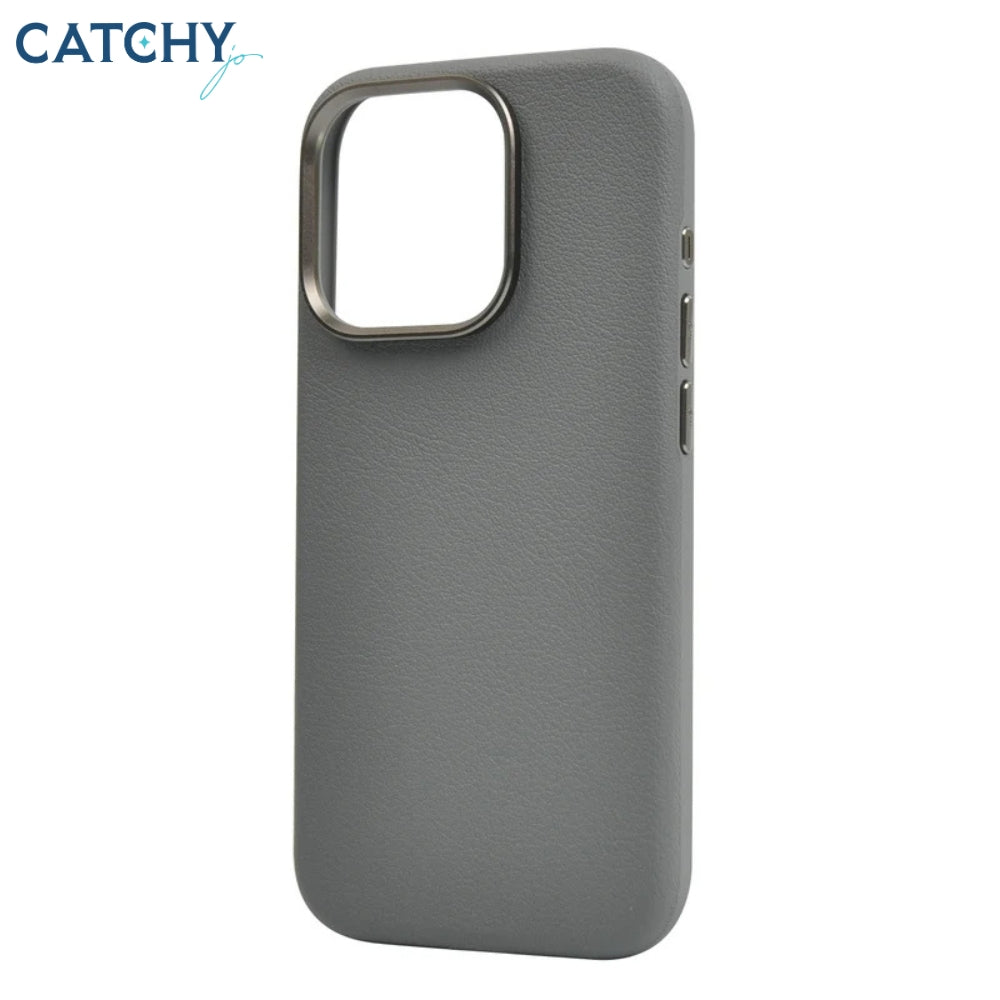 iPhone Luxury Leather Case With Metal Camera Frame