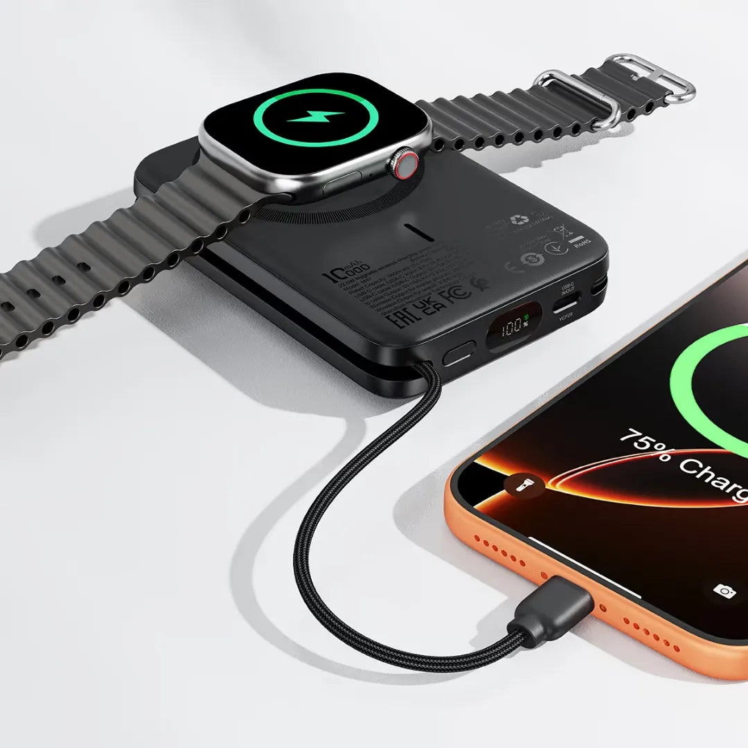 ACEFAST M47 Magnetic Backup Battery With Built-in Cables & Stand (10000mAh)