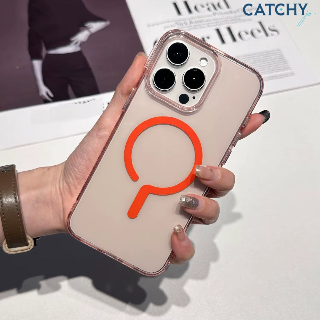 غطاء iPhone مغناطيسي صلب من PC بلون كريستال