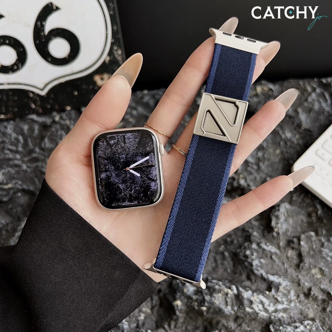 سوار رياضي مرن من النايلون قابل للتعديل لـ Apple Watch
