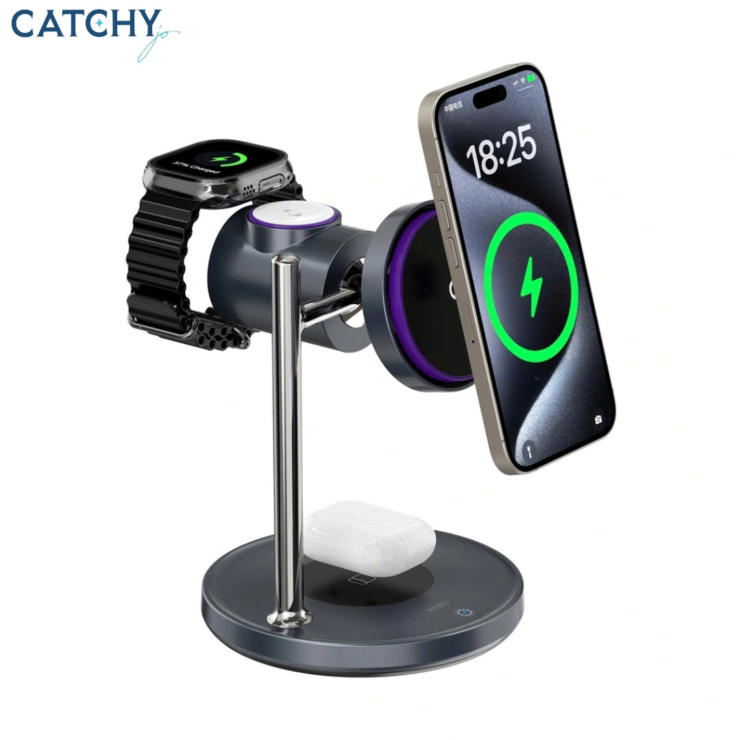 WiWU Wi-W041 3-in-1 Magnetic Wireless Charging Dock