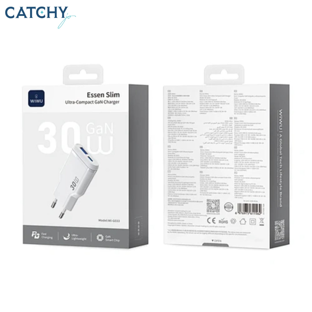 WiWU Wi-G033 Essen Slim Ultra-Compact GaN Charger (30W)