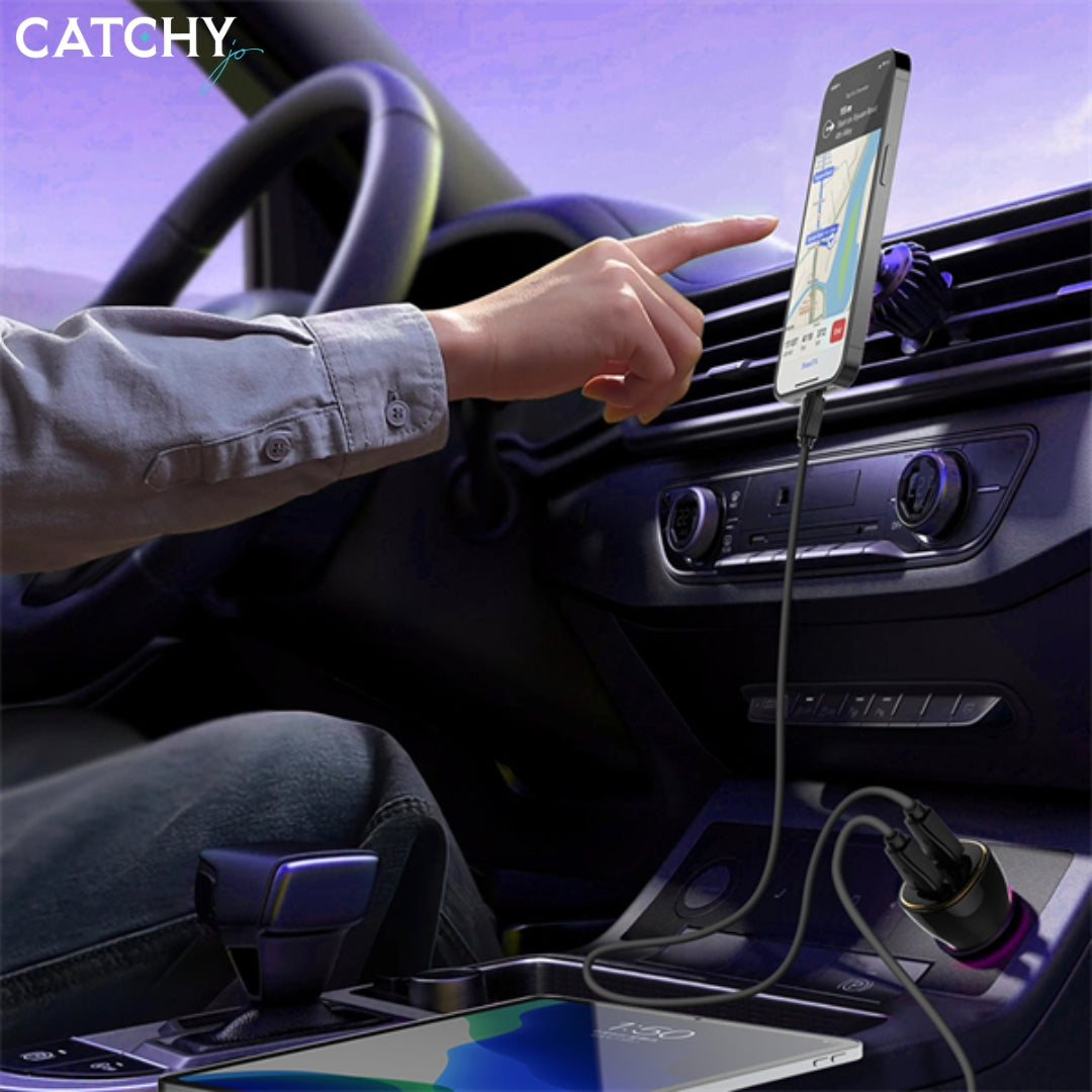 LDNIO C104 Dual PD Super Fast Car Charger (60W)