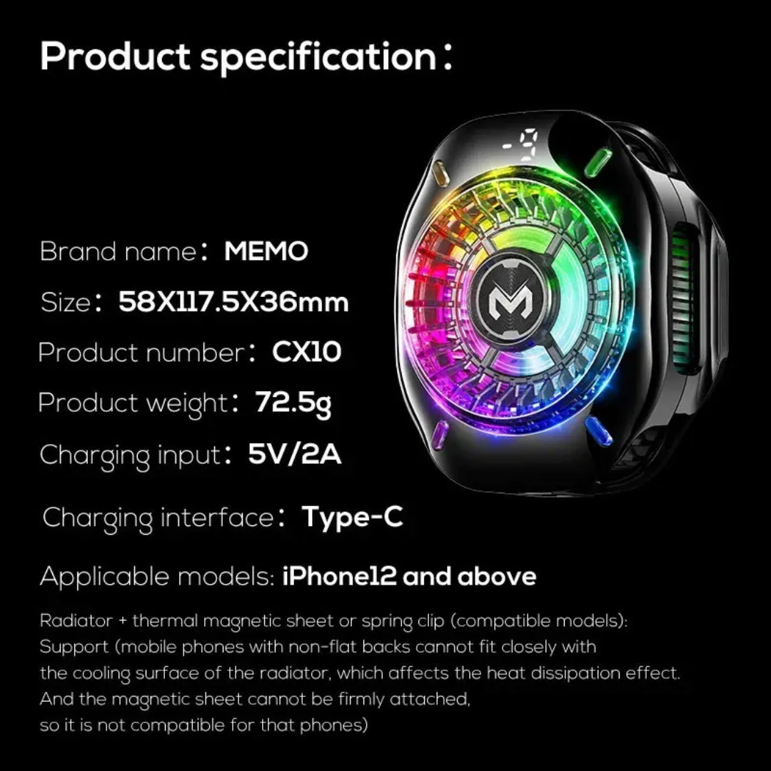 MEMO CX10 RGB Pro Phone Magnetic Cooling Fan