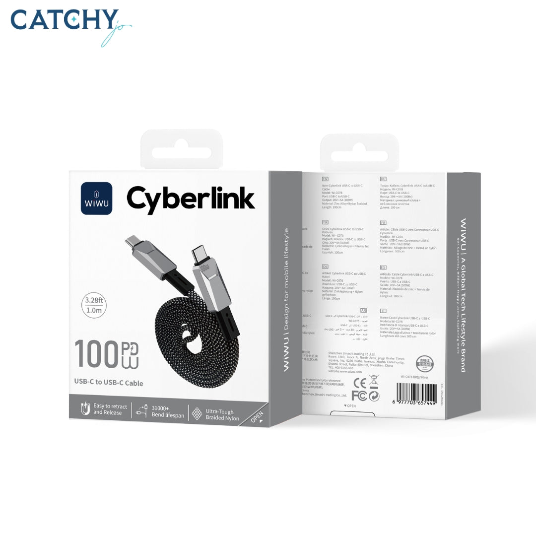 WiWU Wi-C078 Cyberlink USB-C To USB-C Cable 1M (100W)