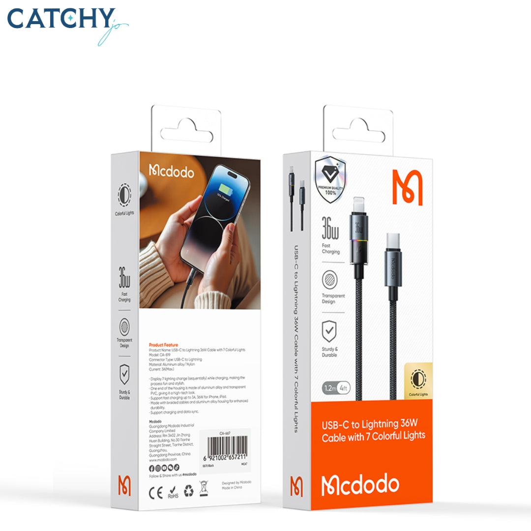MCDODO CA-8190 USB-C To Lightning Cable (36W)