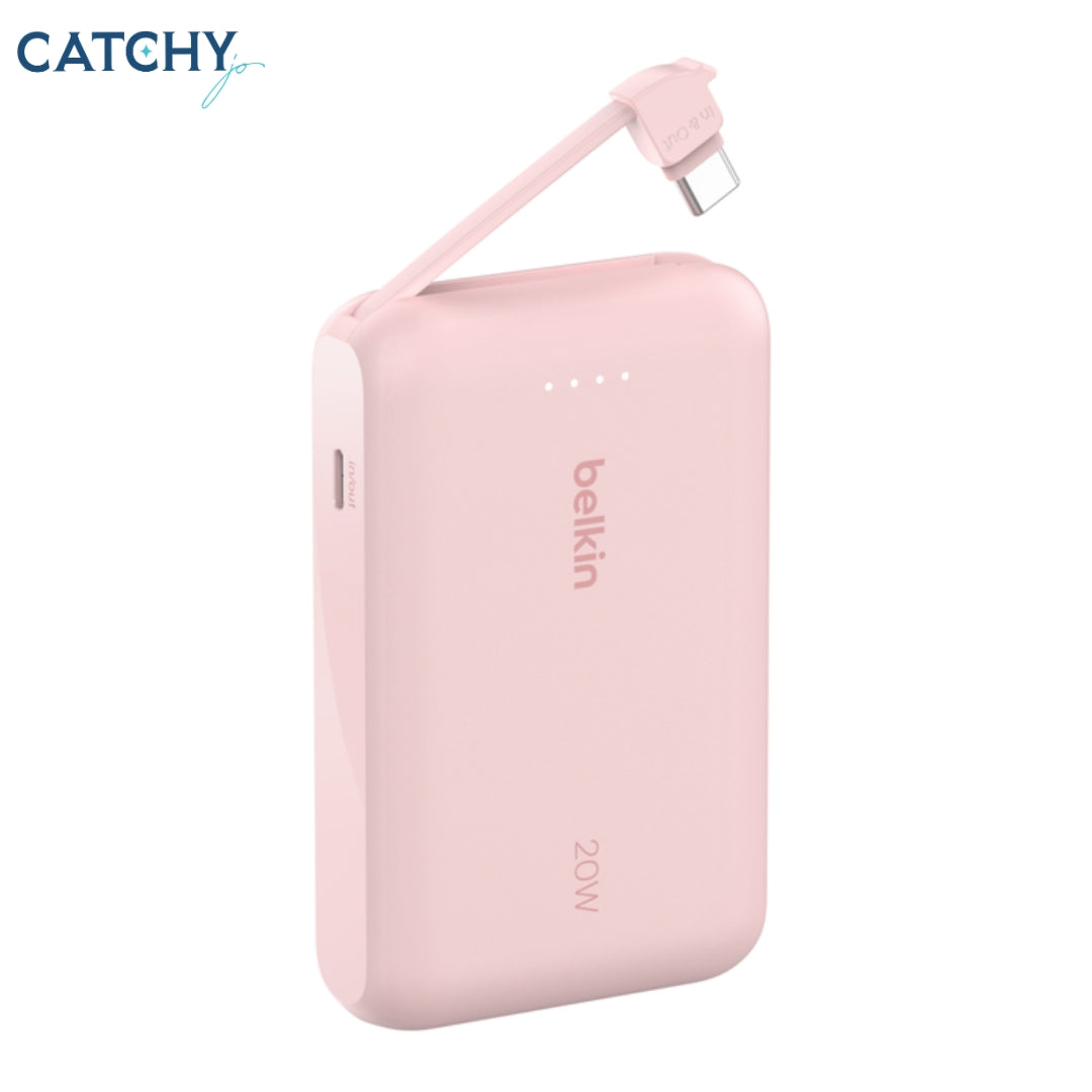 BELKIN BoostCharge Power Bank With USB-C Cable (10000mAh) | Black | White | Pink | Blue BELKIN BoostCharge Power Bank With USB-C Cable (10000mAh) | Black | White | Pink | Blue