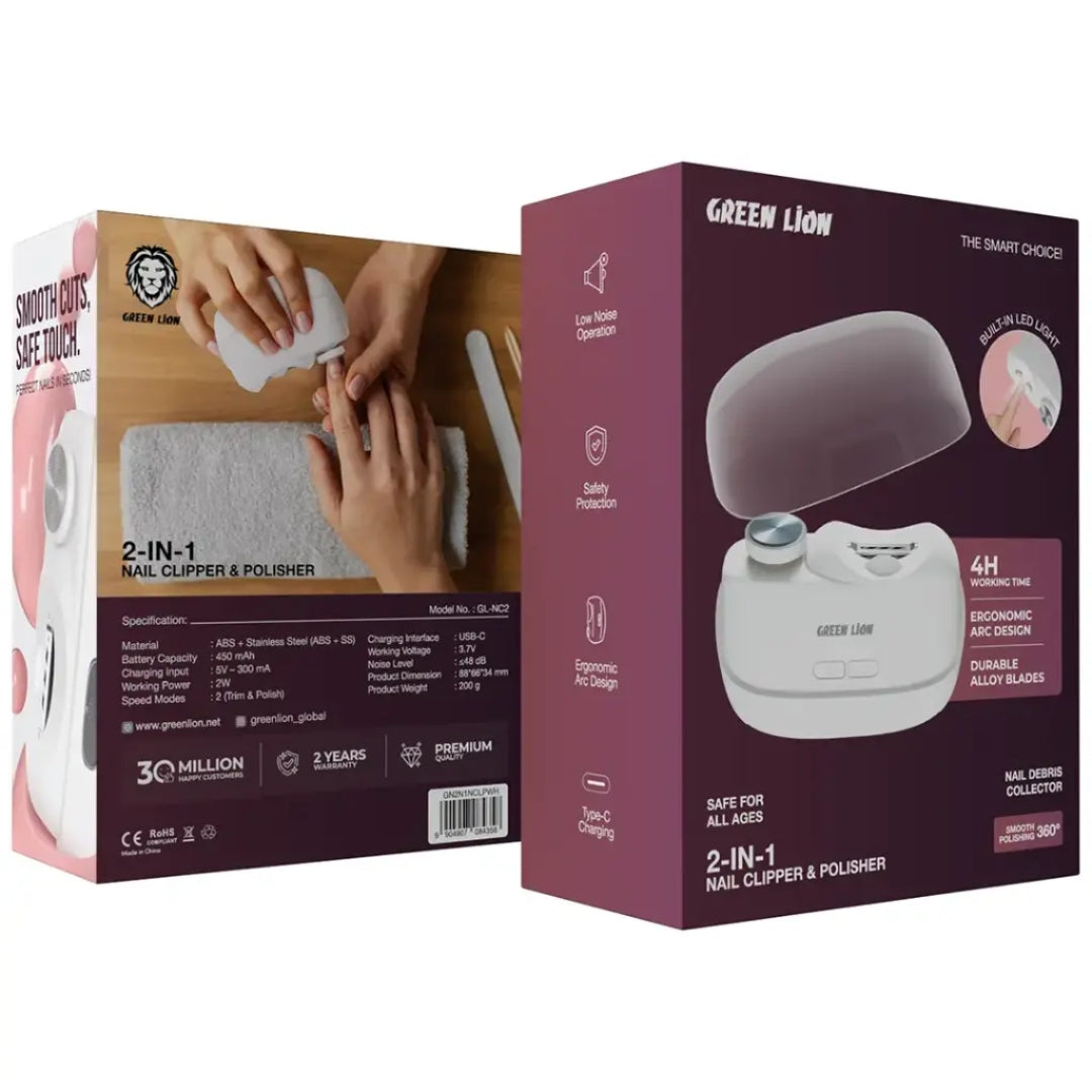 Green Lion 2-In-1 Nail Clipper & Polisher