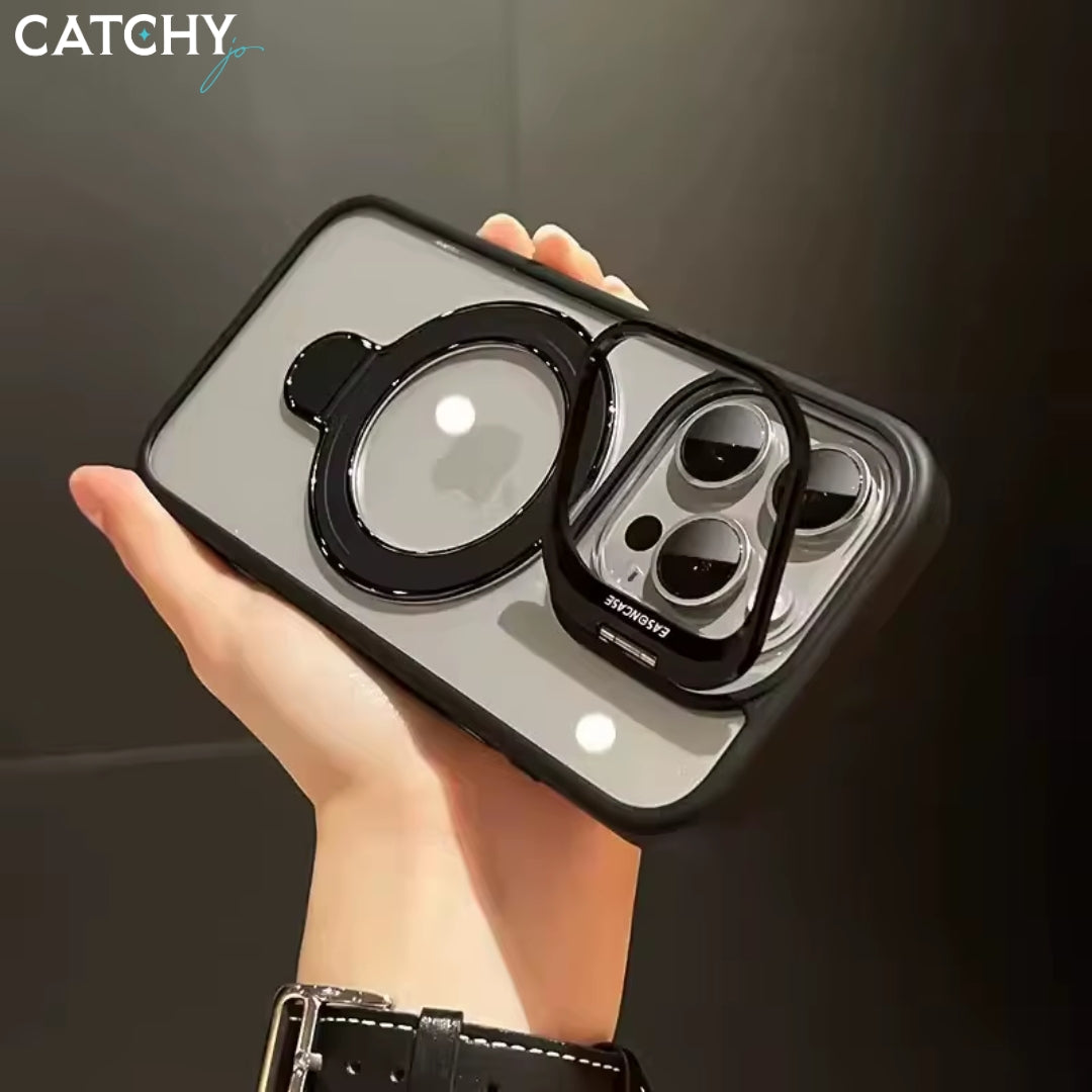 iPhone Fashion Hollow Lens Holder Magnetic Suction Case