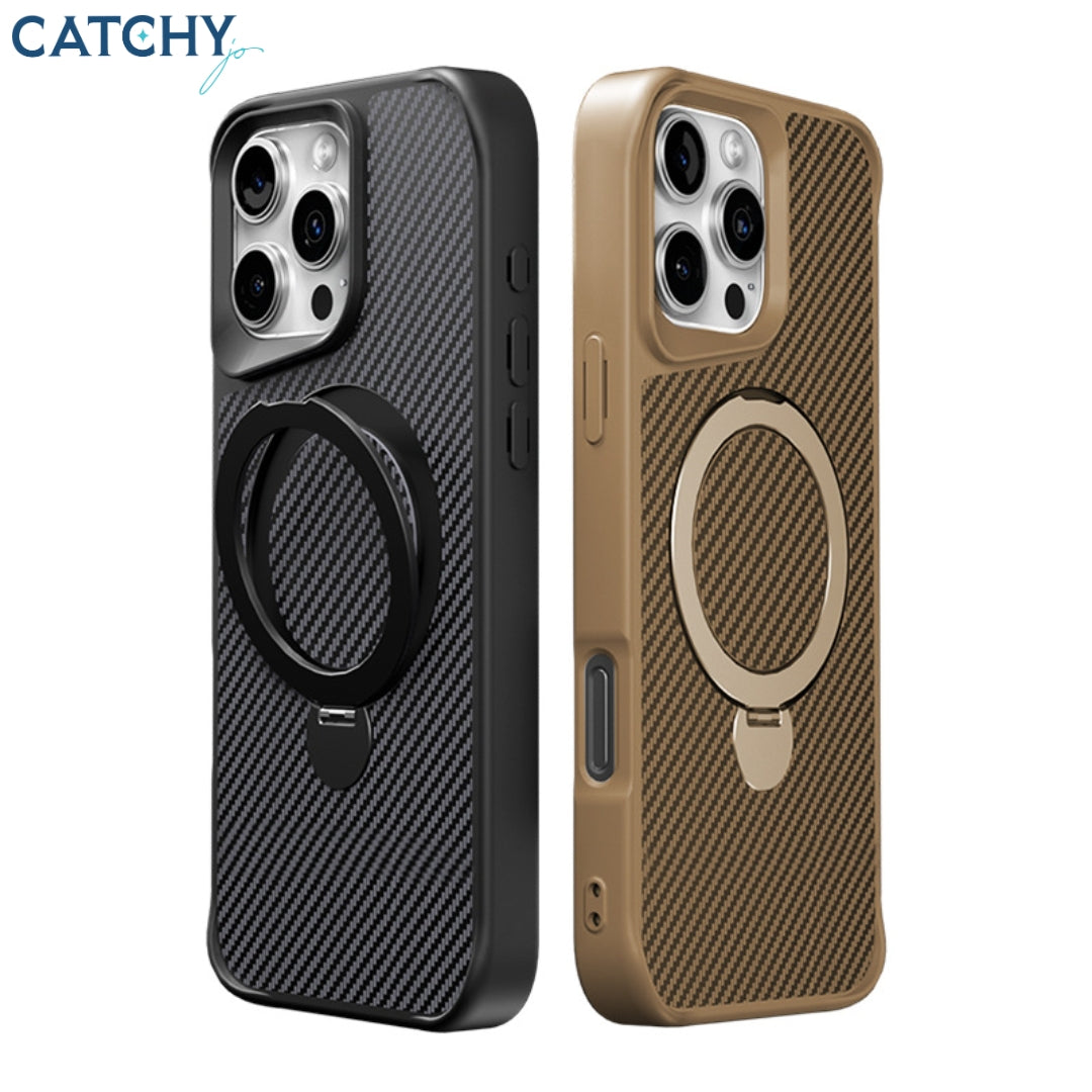 Premium Wireless Charging Metal Ring Stand Case