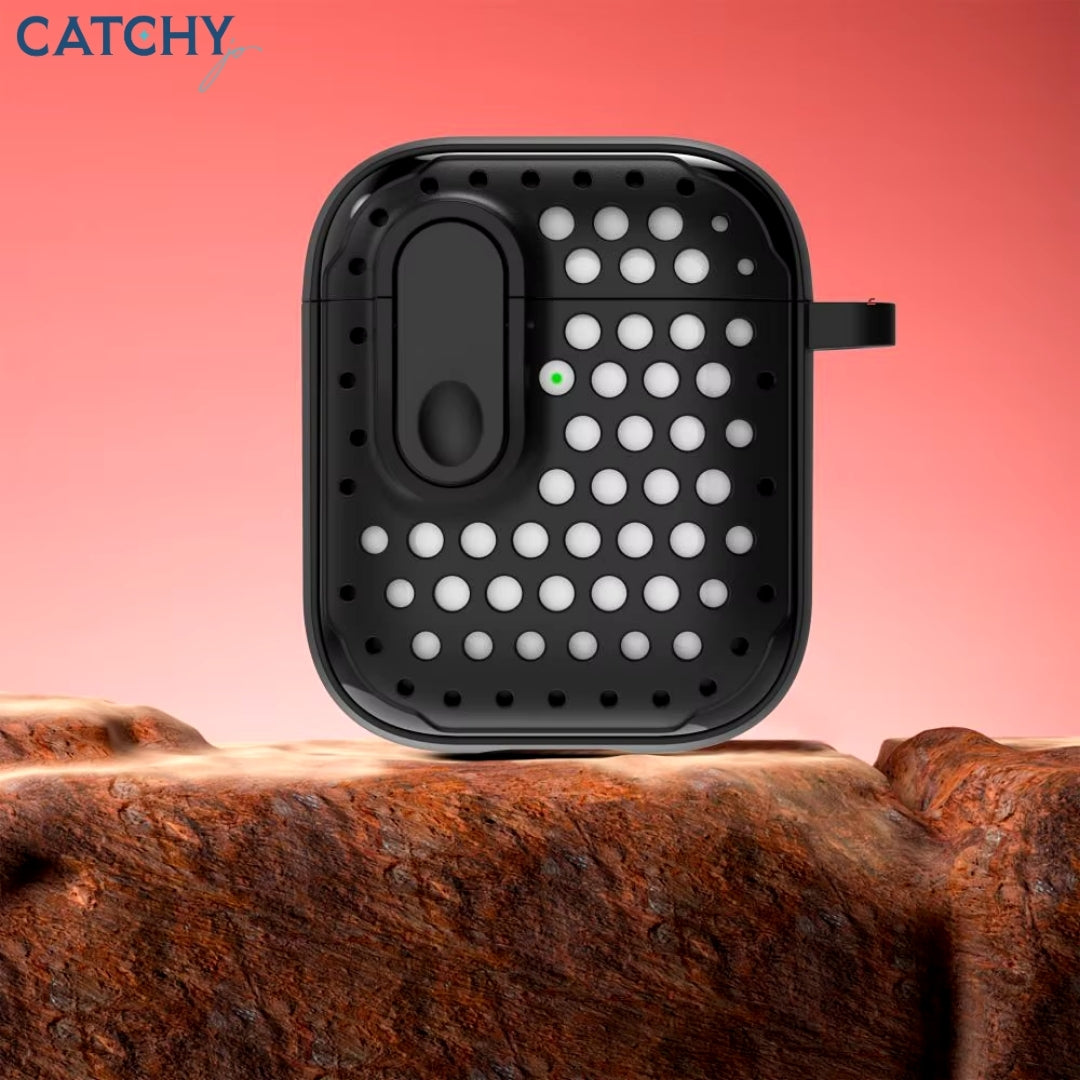 غطاء سيليكون لطيف لسماعات AirPods بتصميم فتحات