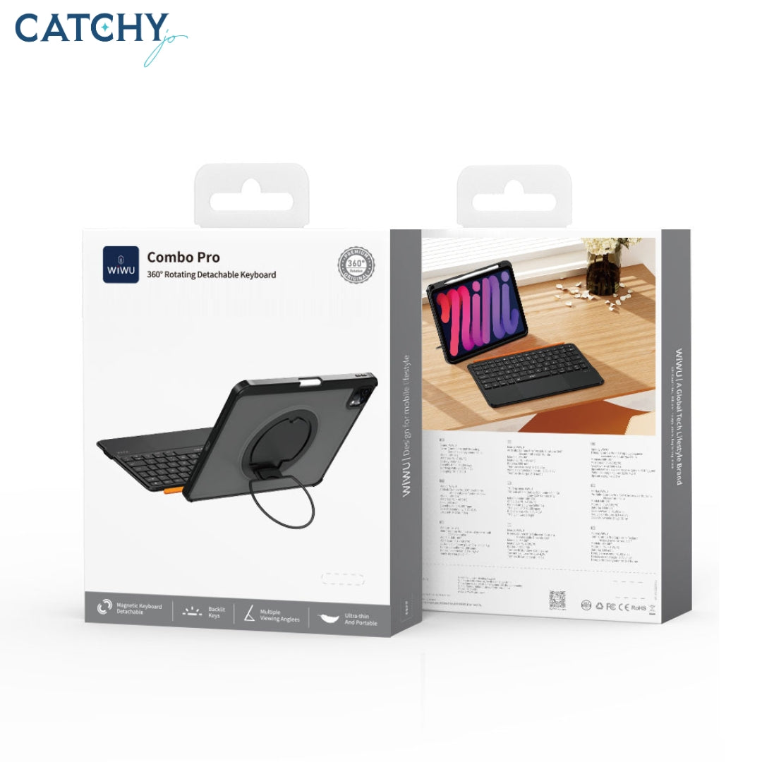 WiWU MK-007 Combo Pro 360° Rotating Detachable Keyboard  (Arabic+English)