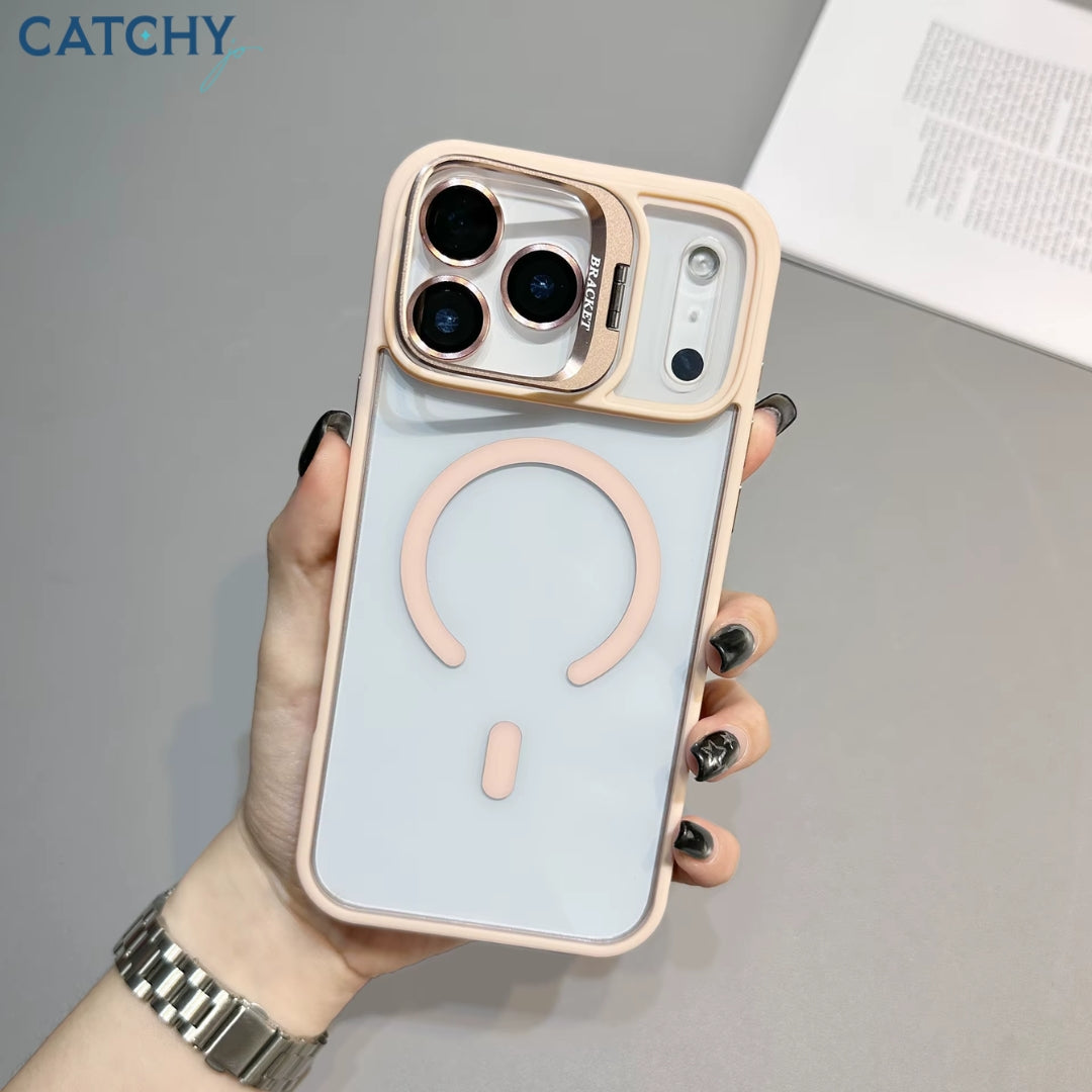 iPhone Metal Lens Bracket Magnetic Clear Case