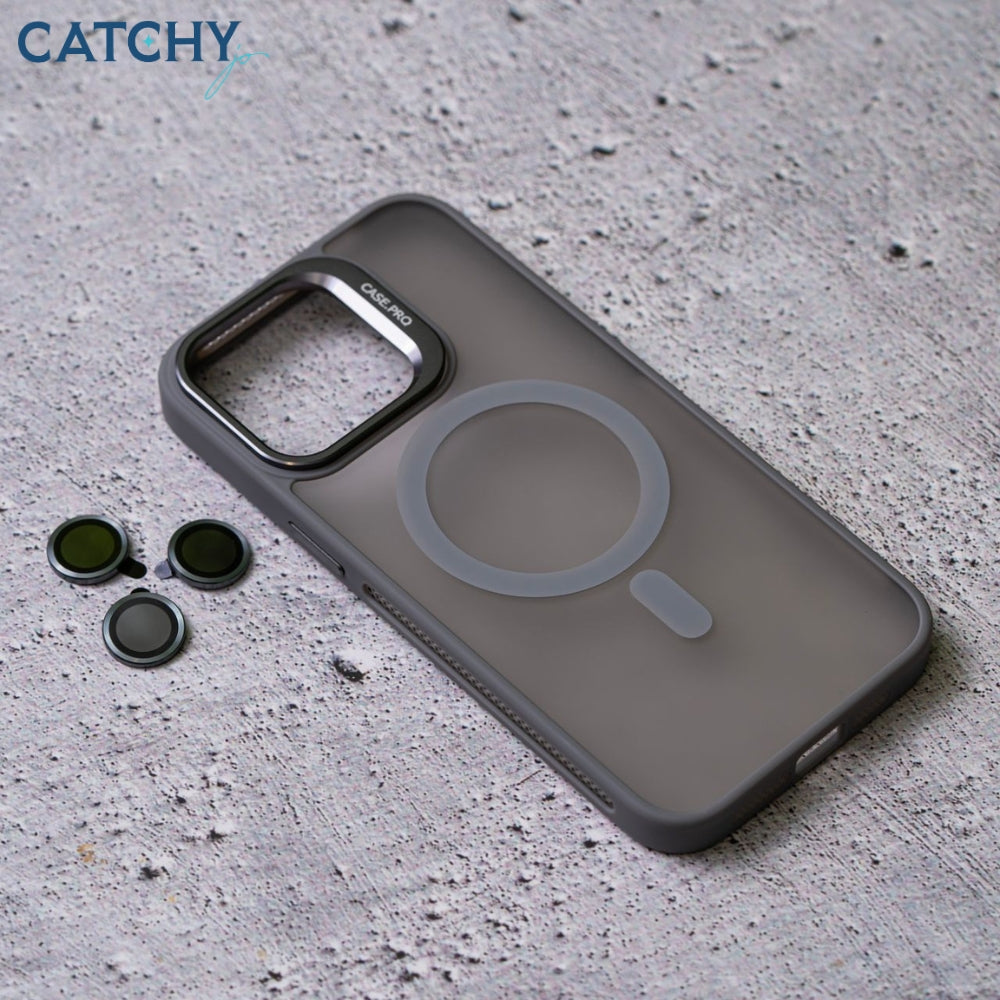غطاء شفاف بإطار كاميرا قابل للطي لـ iPhone