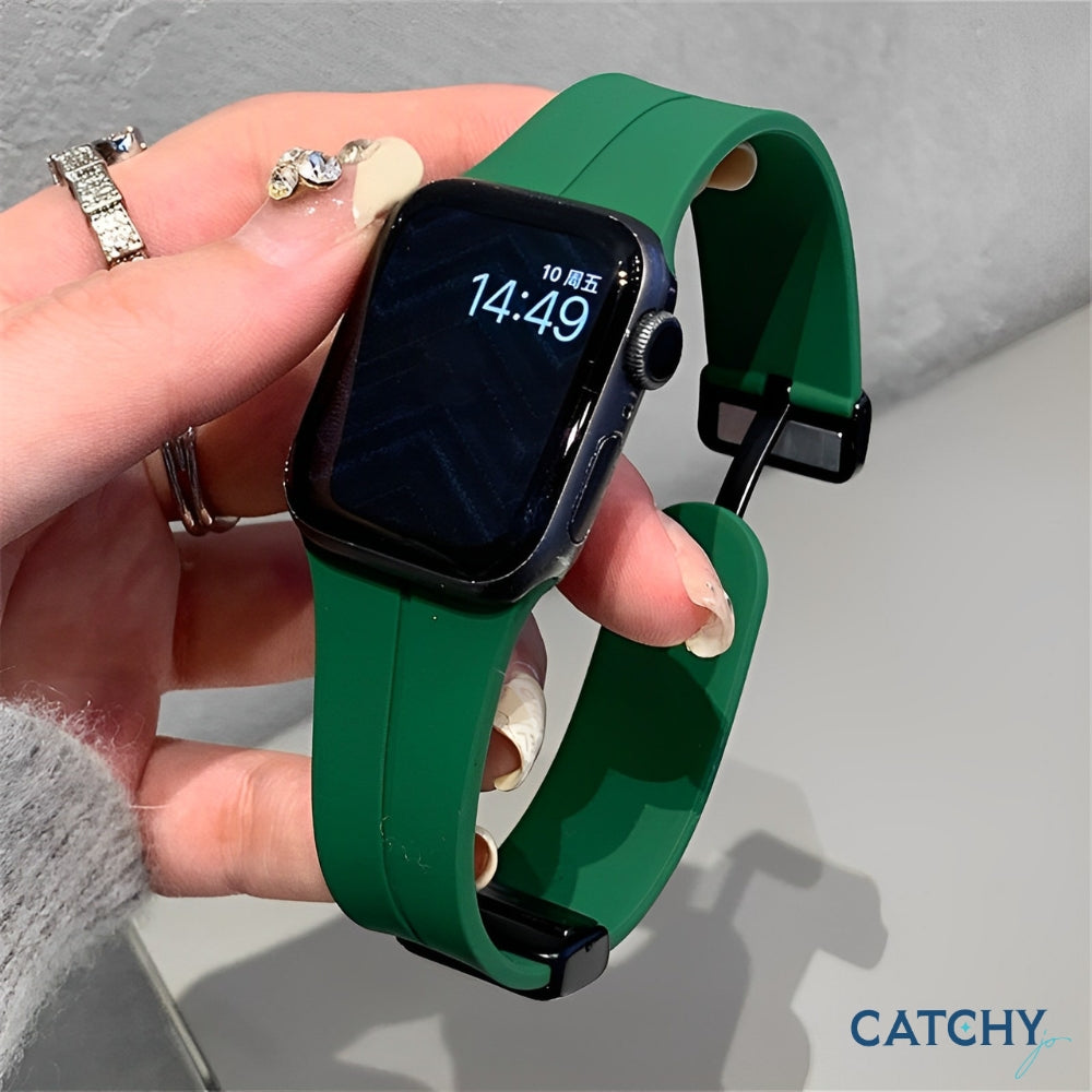 أحزمة سيليكون بمشبك مغناطيسي قابل للطي لـ Apple Watch