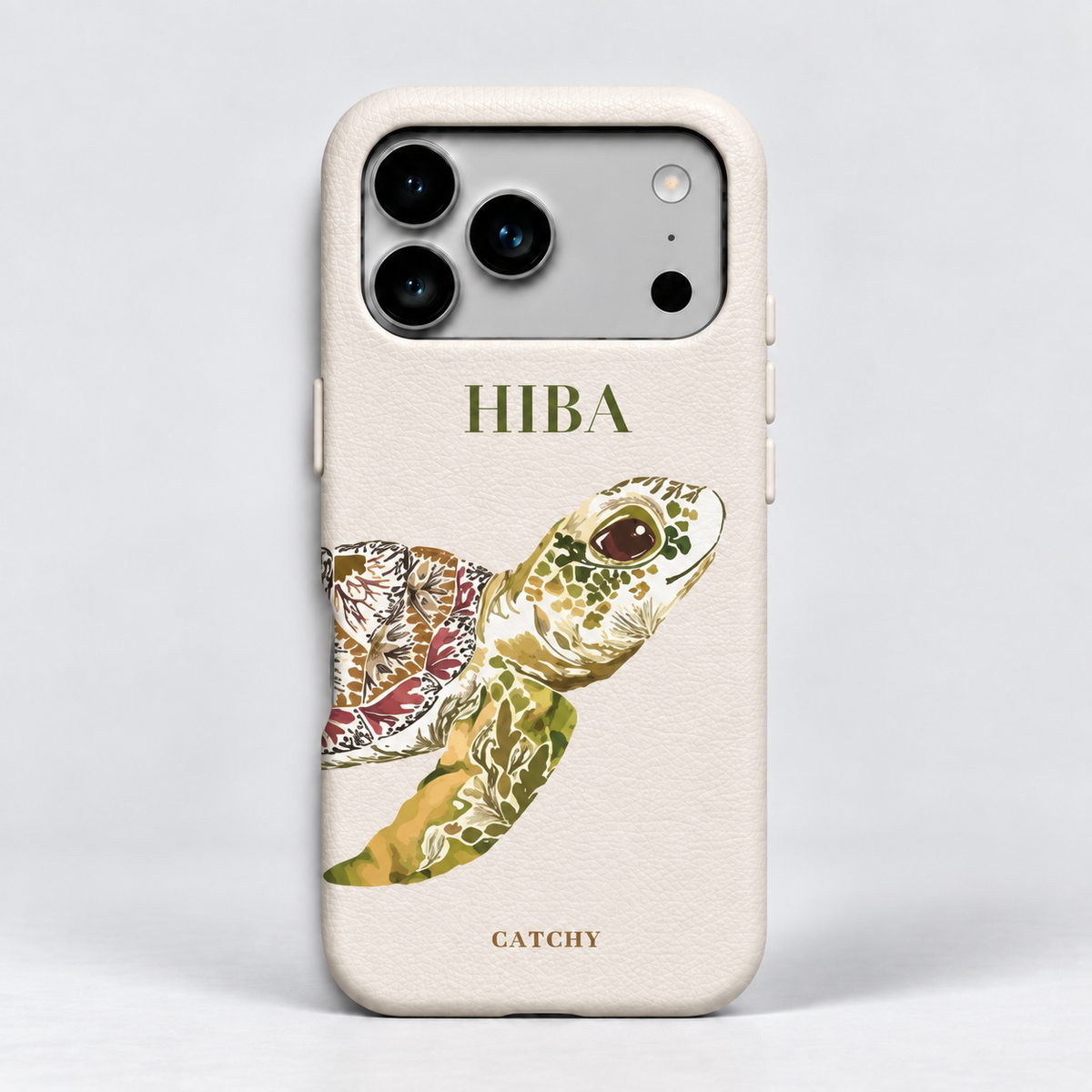 iPhone Leather Green Turtle Case (Design)