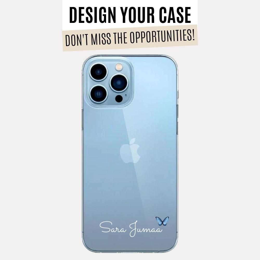 Clear Sara Butterfly Case With Name (Design)