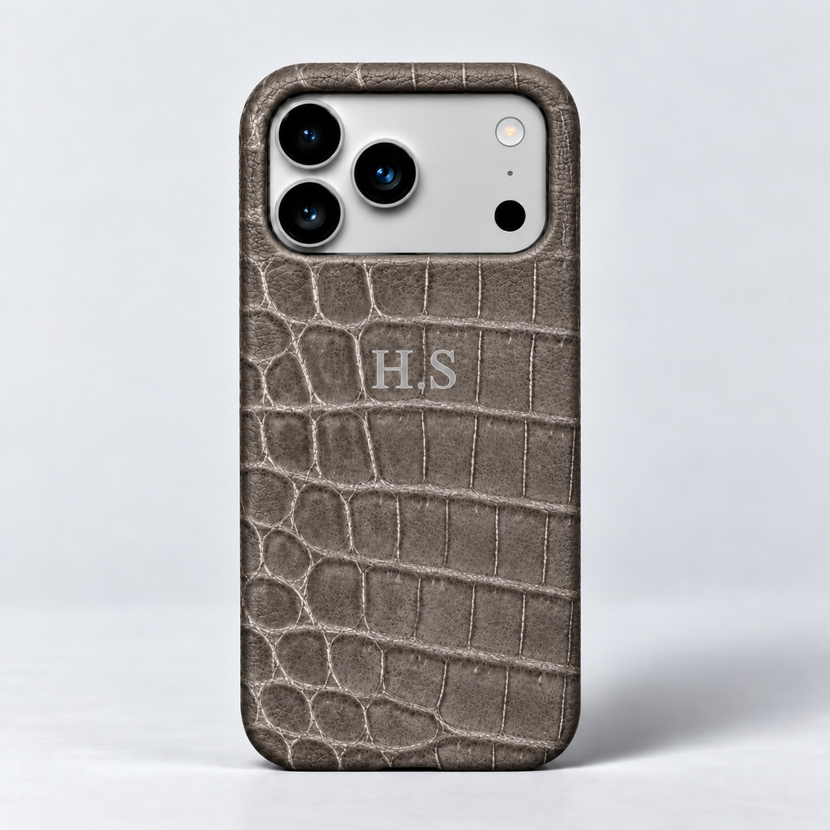 Crocodile Leather iPhone Case With Initials (Customized)