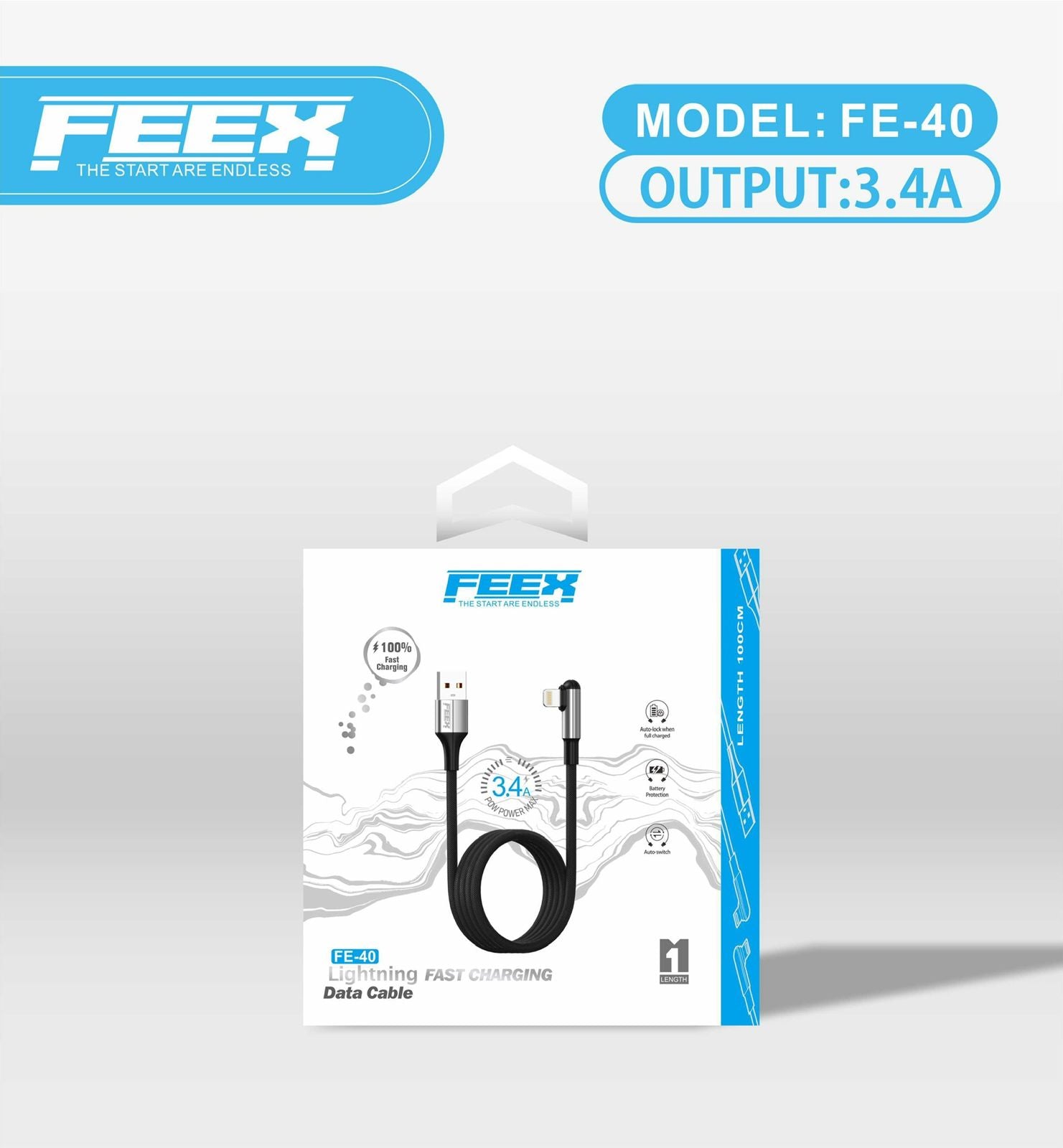 FEEX FE40 كابل بيانات USB إلى Lightning
