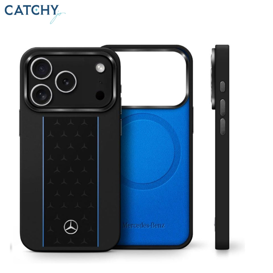 MERCEDES iPhone Blue Star Pattern MagSafe Silicone Case