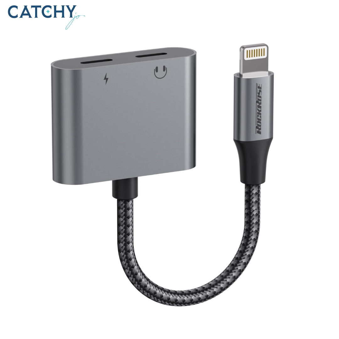 ROCKROSE Nexus DL Lightning To Lightning+Lightning Adapter (Phone Call&Music)