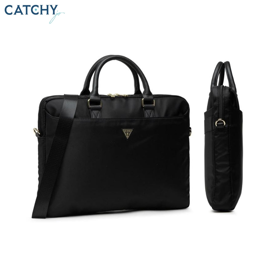 حقيبة لابتوب GUESS نايلون بتفاصيل معدنية للمقاس 15"/16" inch