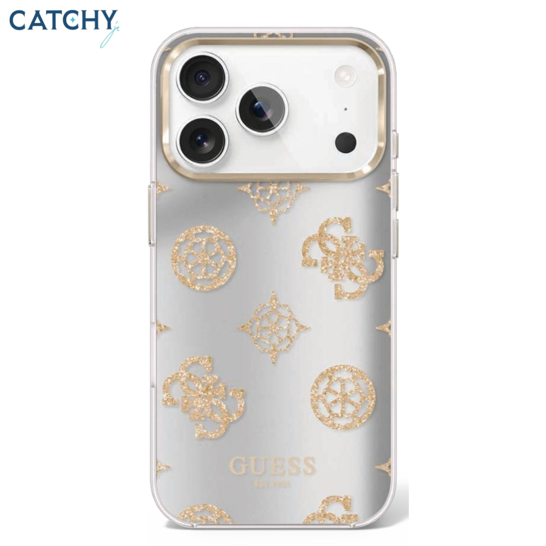 GUESS iPhone Mirror Peony Glitter Case