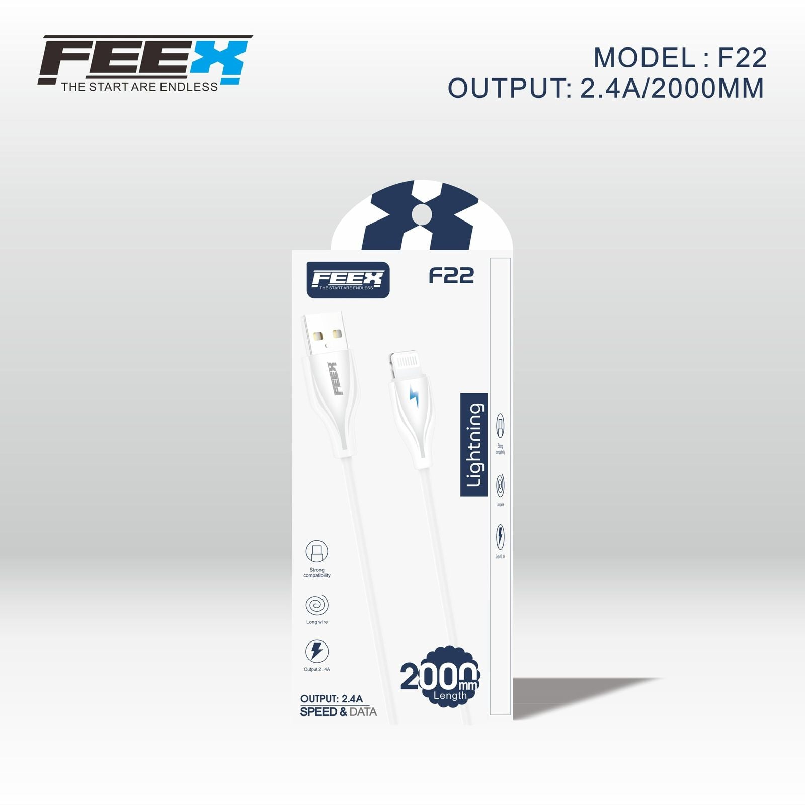 كابل بيانات FEEX F22 من USB إلى Lightning