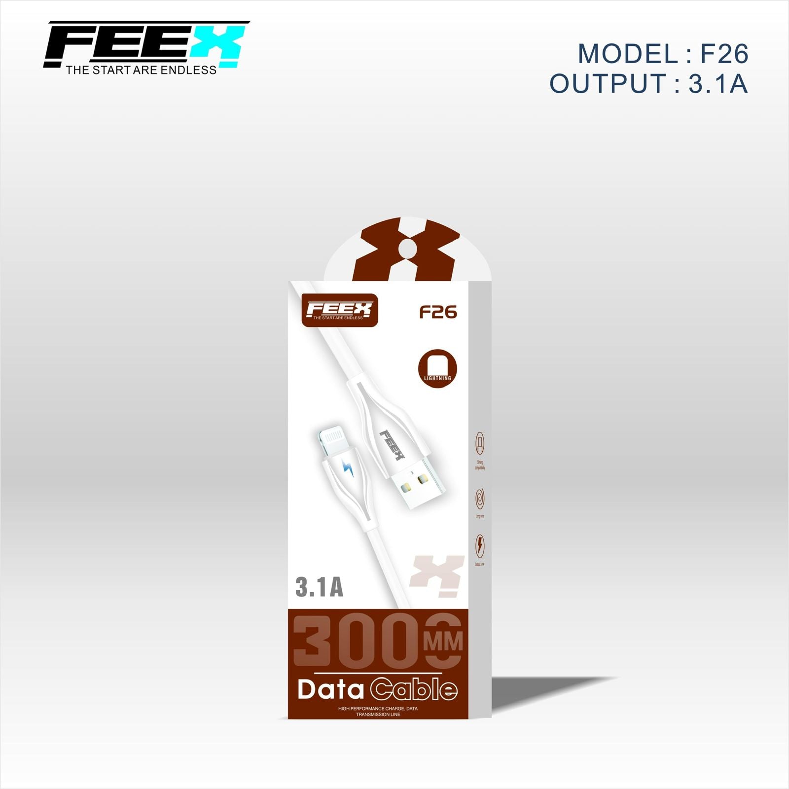 FEEX F26 كابل بيانات USB إلى Lightning