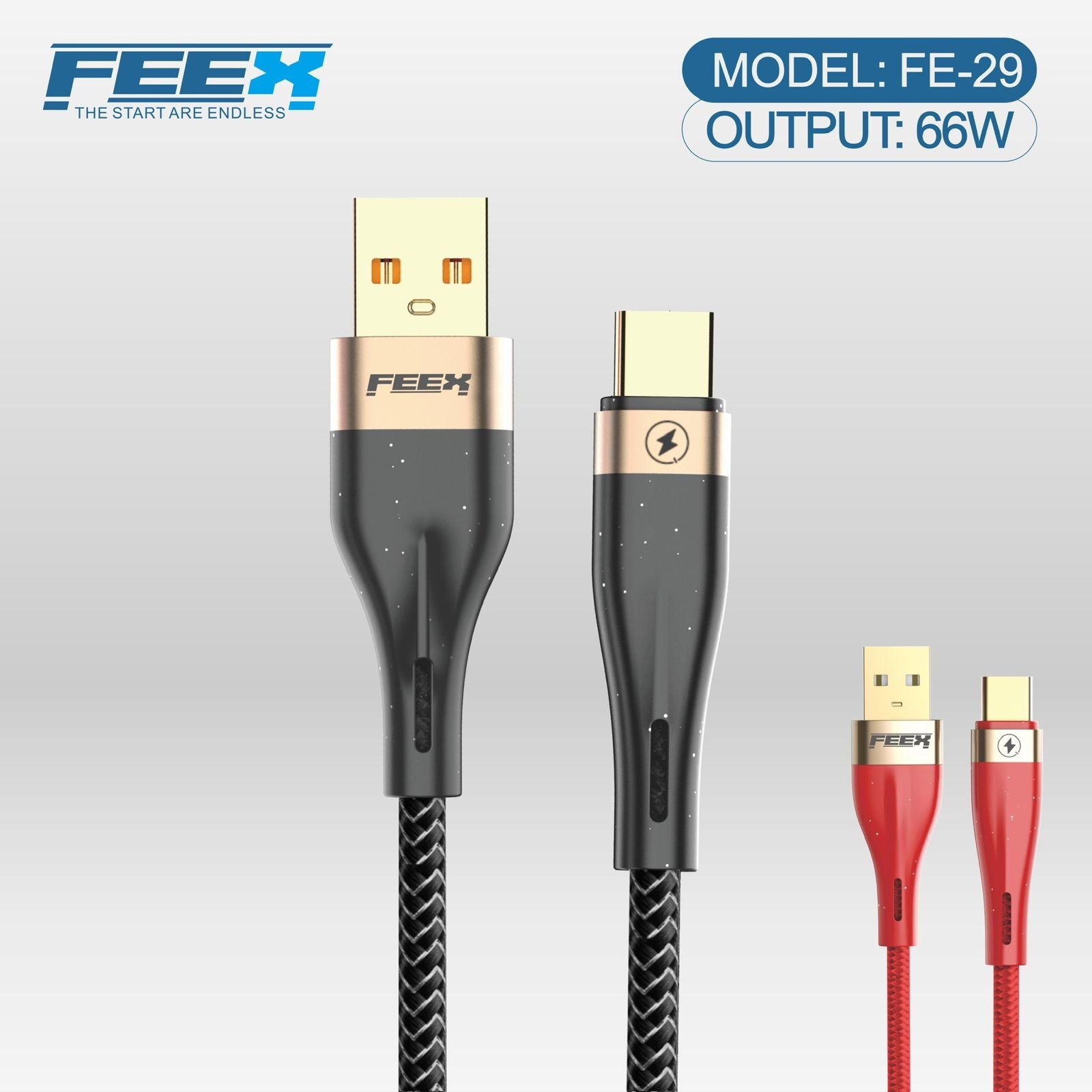 FEEX FE-29 كابل بيانات USB إلى Type-C (66W)