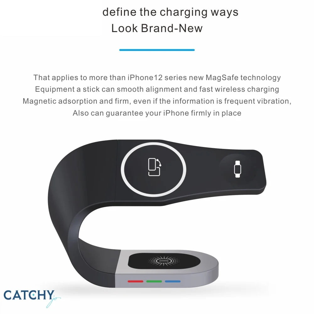 3 in 1 Fast Wireless Charging Stand Wrapped Design