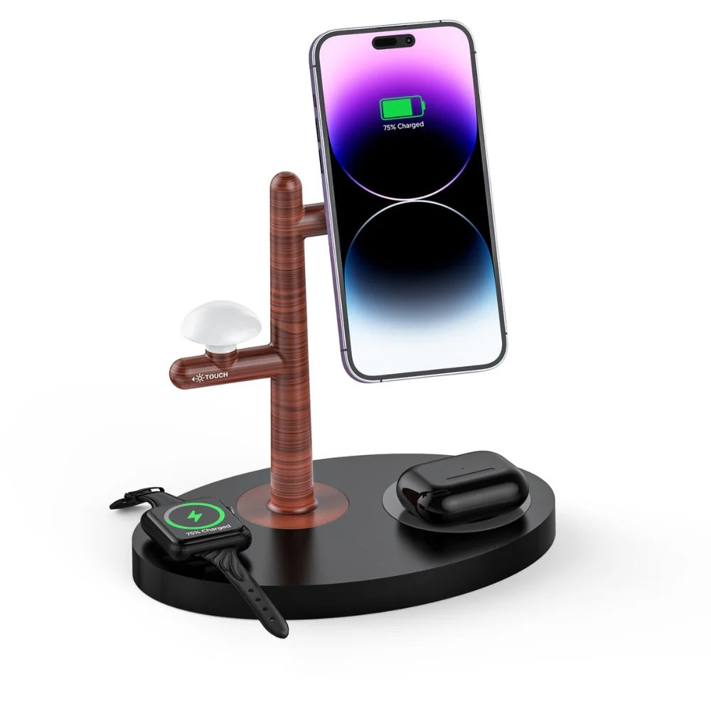 4 in 1 Wireless Classy Decor Station Magnetic Charger With Lamp