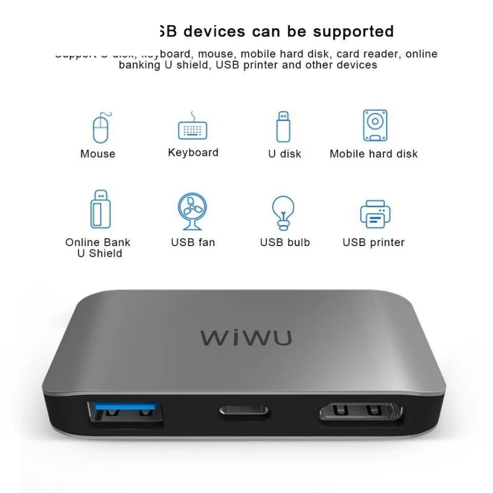 WIWU ALPHA 3 in 1 USB-C Hub