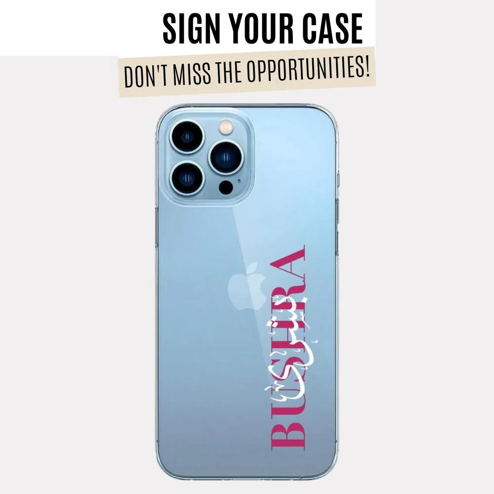 Clear Bushra Case With Name (Design)