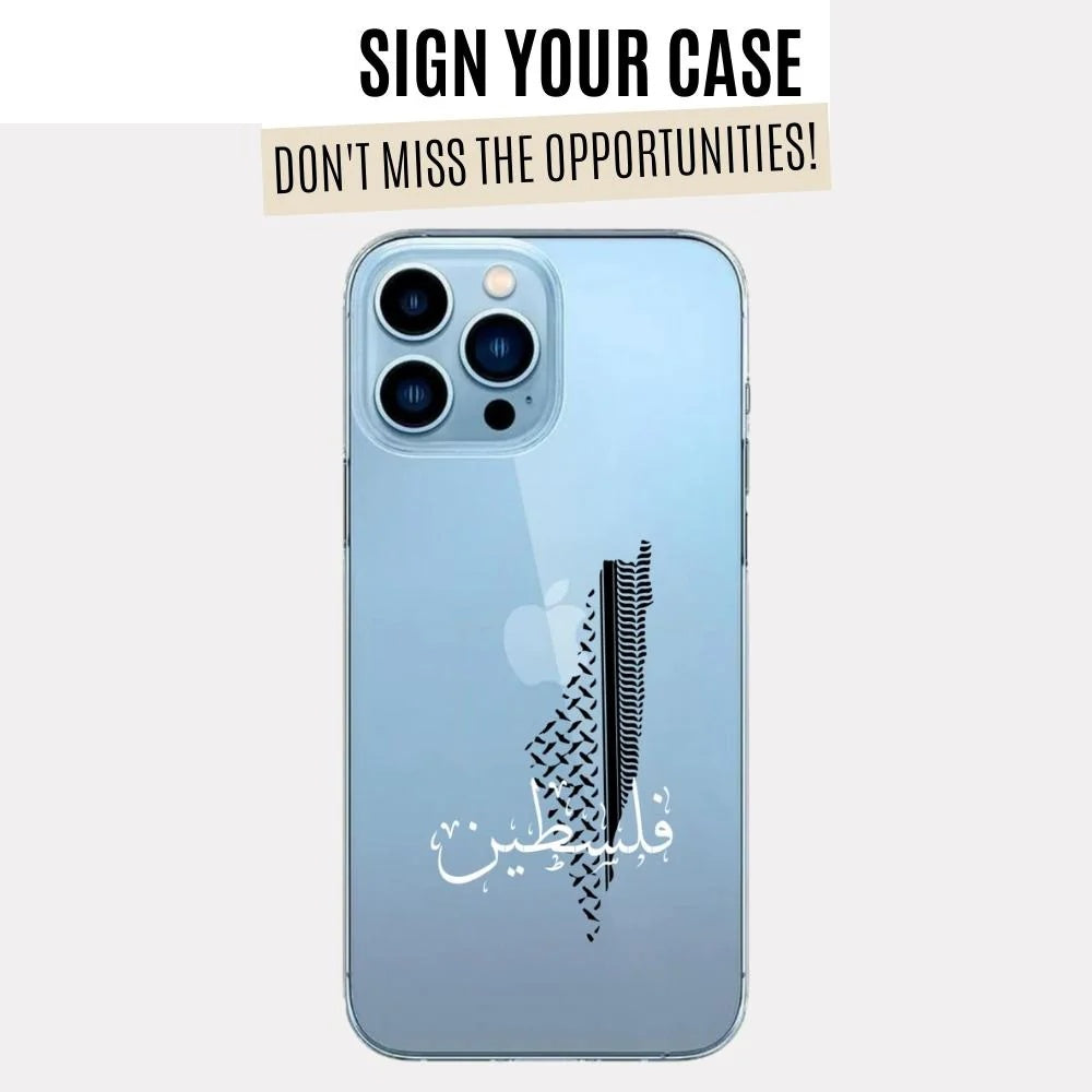 Clear Palestine Map with keffiyeh Case (Design)