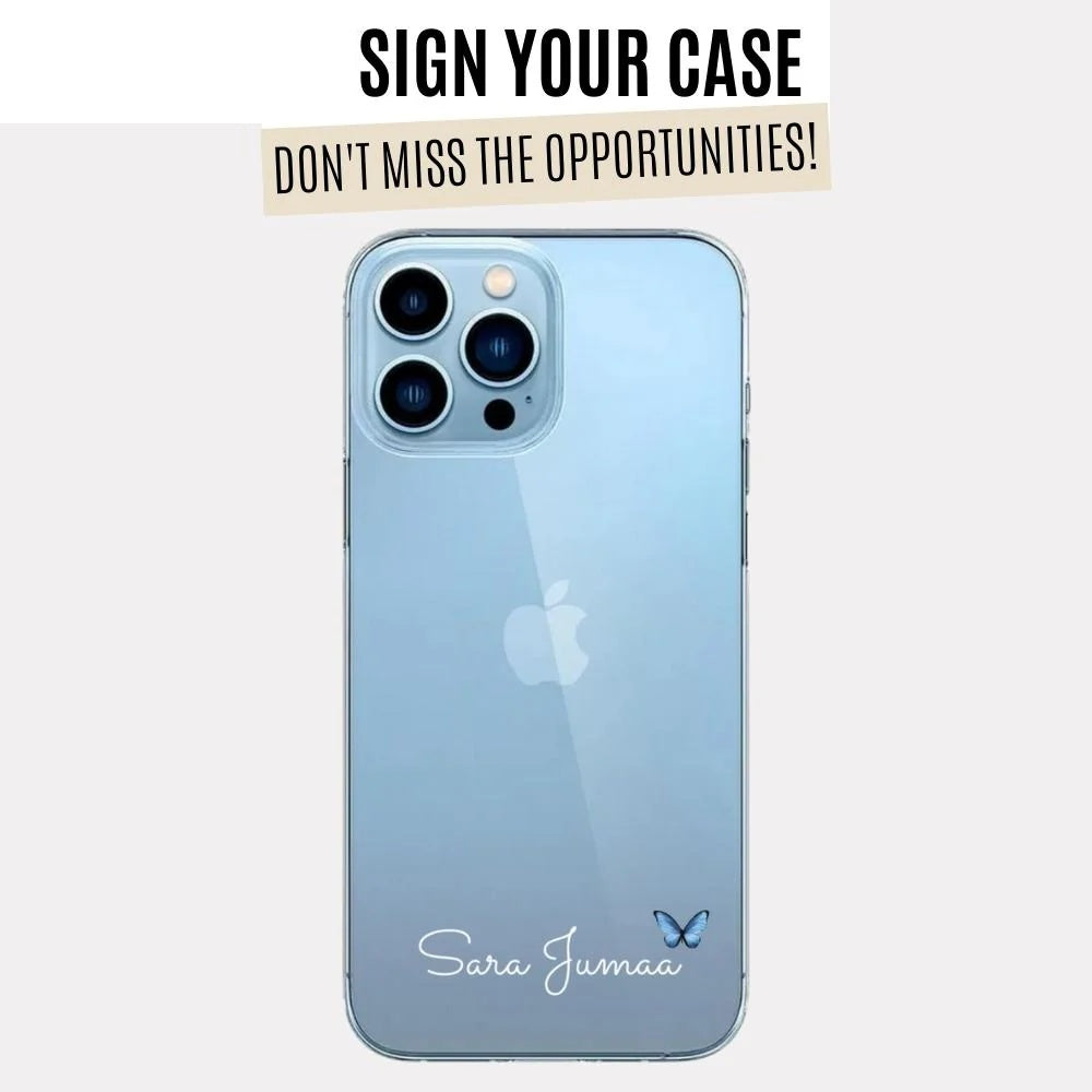 Clear Sara Butterfly Case With Name (Design)