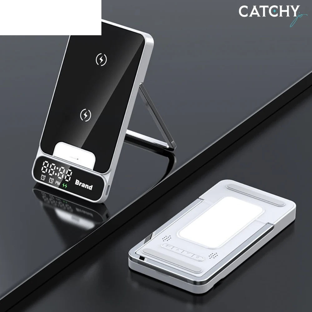 Wireless Charger With Led Night Light & Clock