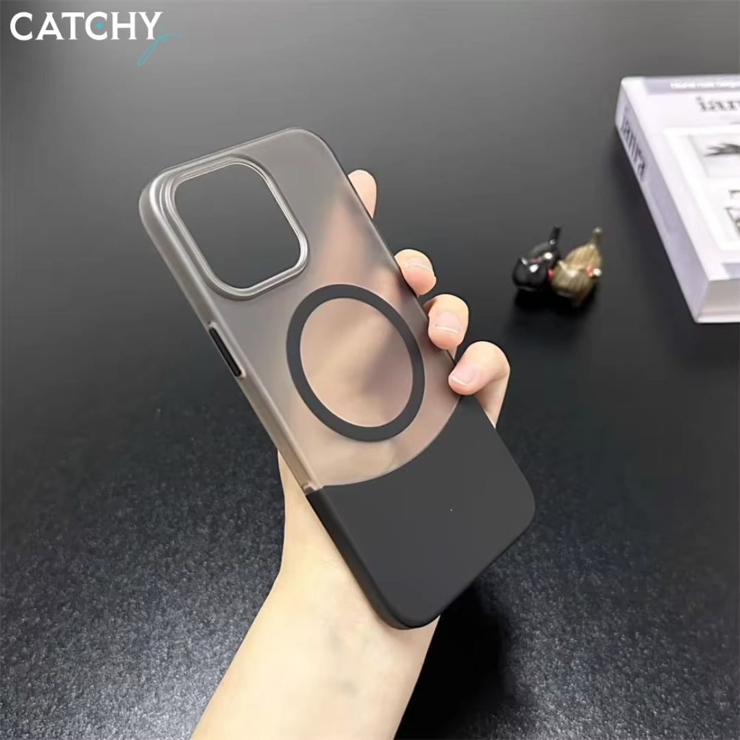 غطاء شحن لاسلكي شبه شفاف مطفي لهاتف iPhone