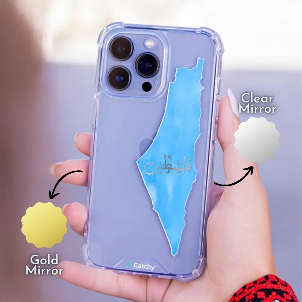iPhone Palestine Map Mirror Case With Name (Design)