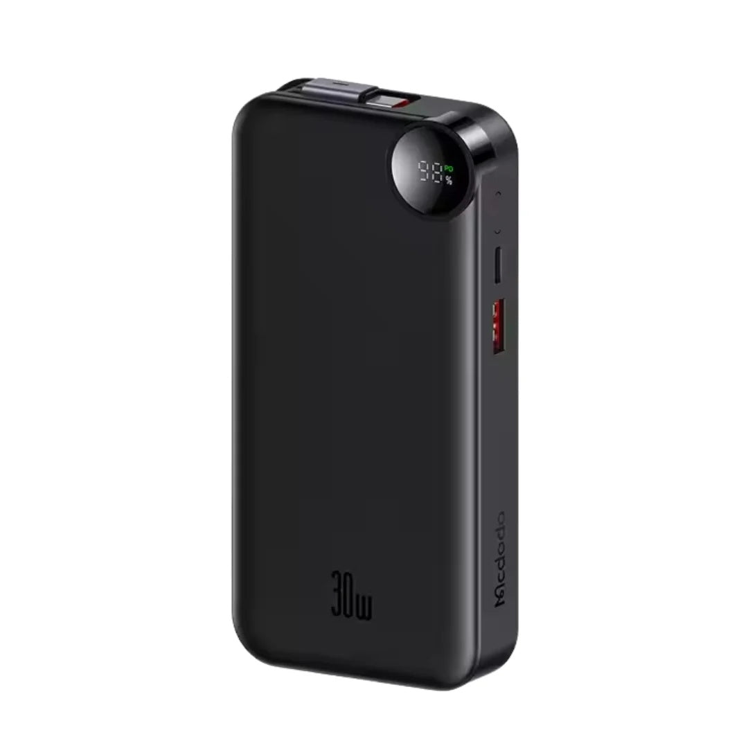 MCDODO 387 باور بانك بشاشة رقمية مع كابل Type-C قابل للسحب (10000mAh)