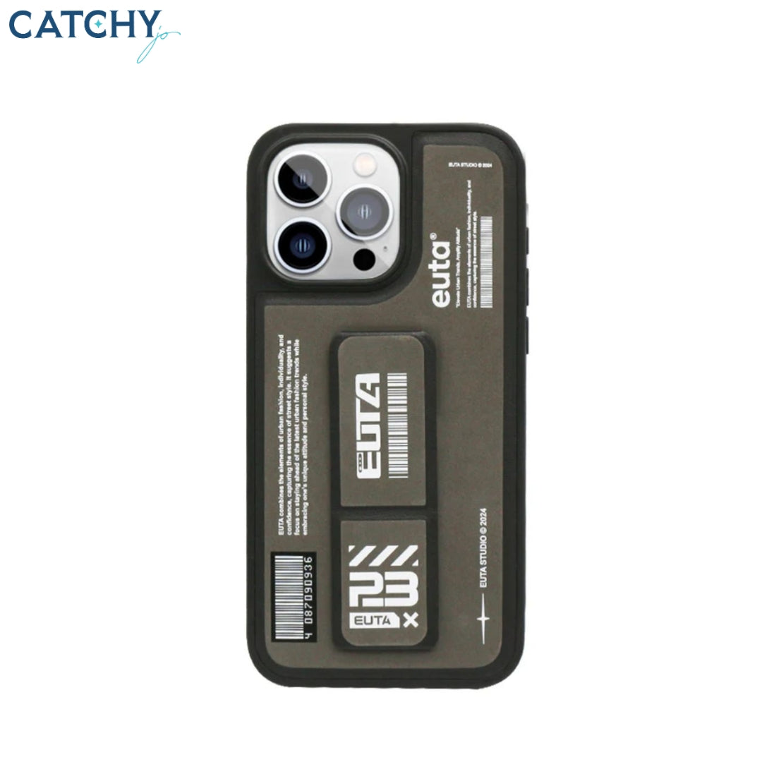 EUTA Mag-Charge Leatherette iPhone Case With Extendable Grip Stand