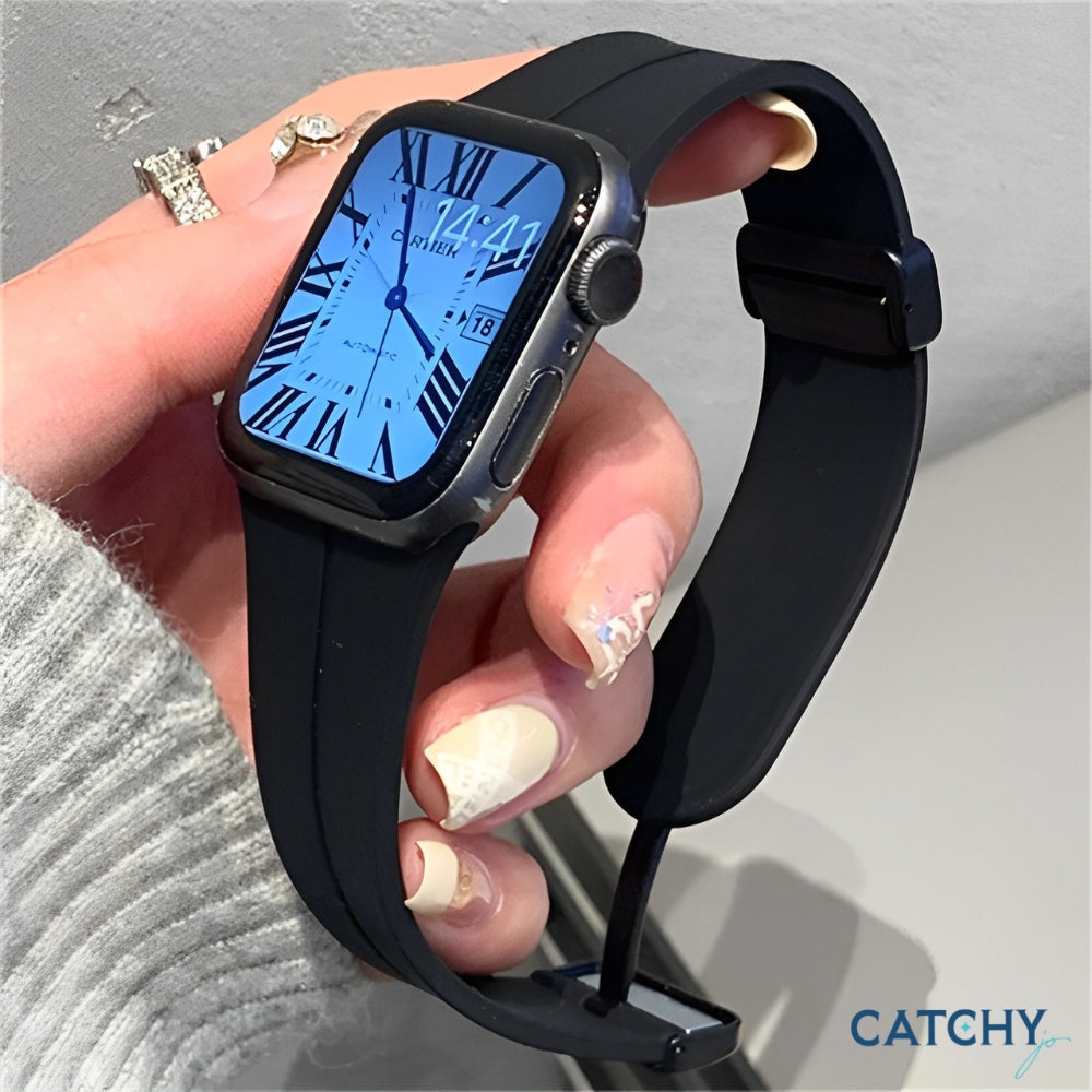 أحزمة سيليكون بمشبك مغناطيسي قابل للطي لـ Apple Watch