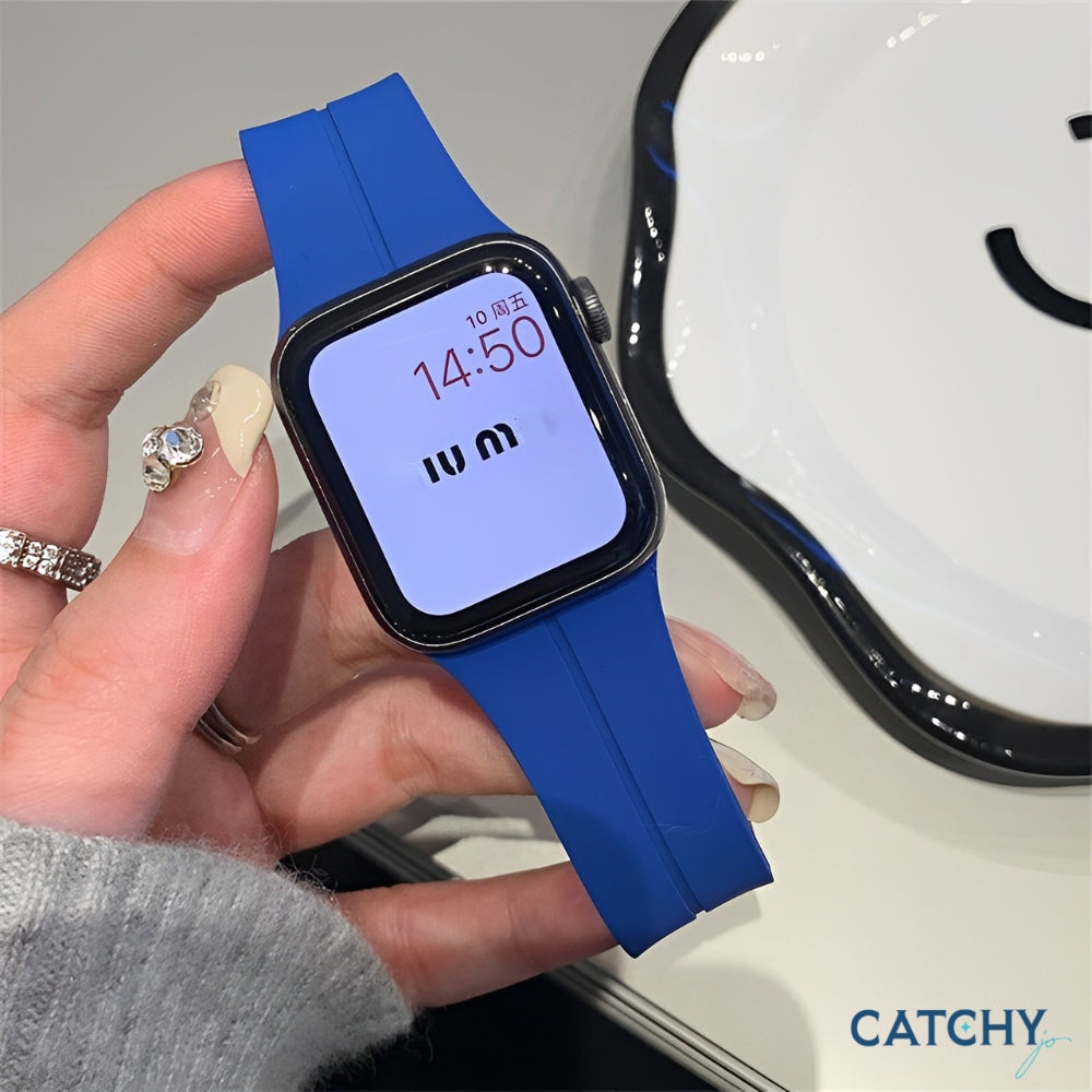 أحزمة سيليكون بمشبك مغناطيسي قابل للطي لـ Apple Watch