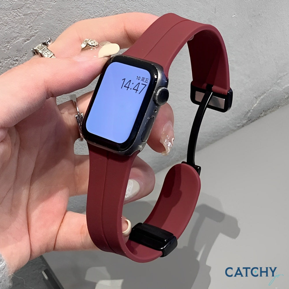 أحزمة سيليكون بمشبك مغناطيسي قابل للطي لـ Apple Watch